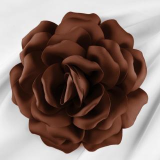 Brosa floare maro cu diametru de 15 cm, cu clips pentru par