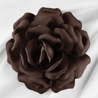 Brosa floare maro inchis cu diametru de 15 cm, cu clips pentru par