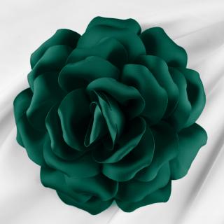 Brosa floare verde inchis cu diametru de 15 cm, cu clips pentru par
