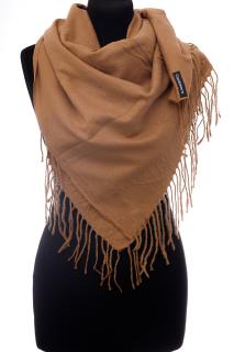 Esarfa camel patrata din material gros tip cashmere