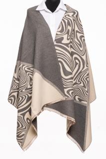 Esarfa cashmere animal print, gri si alb