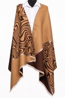 Esarfa cashmere cu animal print, camel si maro