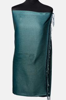 Esarfa cashmere cu fir din lurex, doua fete uni, verde inchis si verde