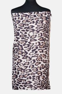 Esarfa cashmere imprimeu animal print pe fond bej