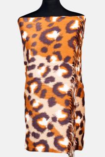 Esarfa cashmere model animal print cu nuante de caramiziu si bej