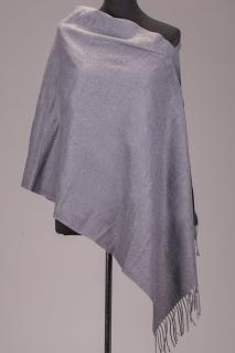 Esarfa dreptunghiulara gri din material tip cashmere