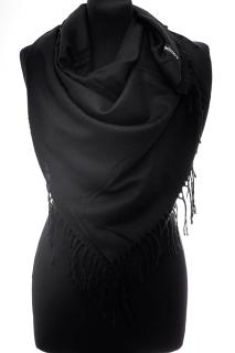 Esarfa neagra patrata din material gros tip cashmere