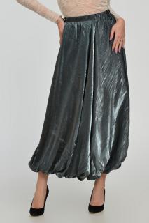 Fusta eleganta, lunga, gogosar, gri metalizat