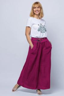 Fusta pantalon mov zmeura, casual, din in, cu o curea fancy