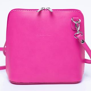 Geanta crossbody, roz fucsia din piele naturala