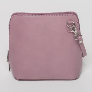 Geanta crossbody, roz prafuit, din piele naturala