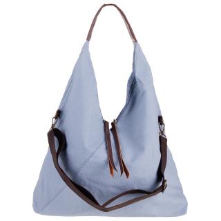 Geanta de umar din material textil si cu bareta crossbody, bleu