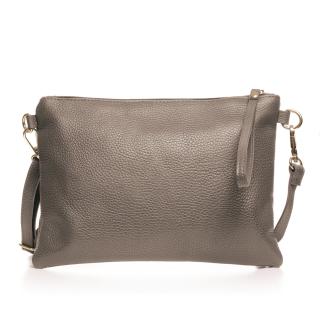 Geanta plic crossbody bej inchis, din piele naturala