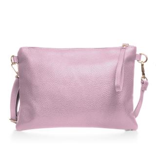 Geanta plic crossbody lila deschis, din piele naturala