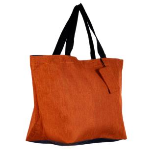 Geanta shopper multifunctionala medie din material textil panzat, portocalie