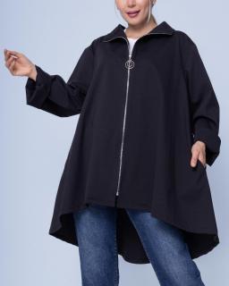 Jacheta midi cu fermoar, neagra