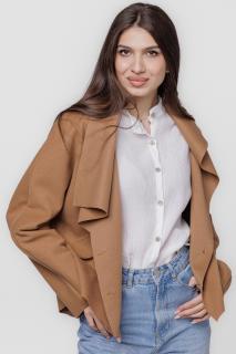 Jacheta scurta oversize, din stofa bej