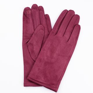 Manusi dama bordo din material textil catifelat