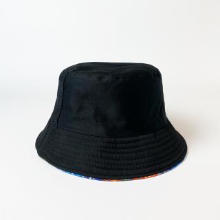 Palarie unisex cu doua fete, bleumarin inchis si negru, din bumbac