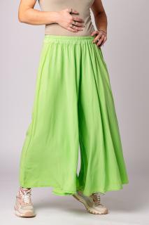 Pantaloni largi, de vara, din vascoza, cu curea elastica, verde deschis