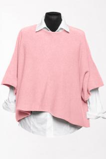 Pulover versatil cu maneca fluture din vascoza, roz