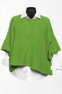 Pulover versatil cu maneca fluture din vascoza, verde crud