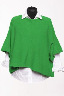 Pulover versatil cu maneca fluture din vascoza, verde