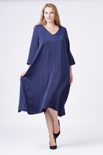 Rochie A-line bleumarin cu maneca lunga