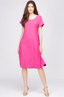 Rochie  A line  din in mercerizat fucsia