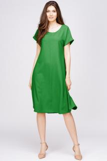 Rochie  A line  din in mercerizat verde crud