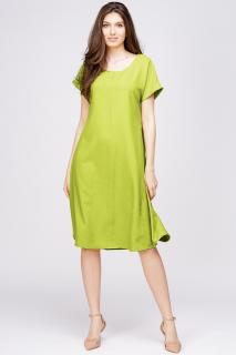 Rochie  A line  din in mercerizat verde lime
