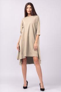 Rochie A-line in colturi din jerseu punto milano, bej