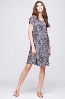 Rochie  A line  midi, silky, cu imprimeu animal print leopard