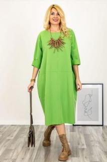 Rochie bubble masura foarte mare cu cusaturi, verde intens