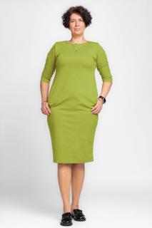 Rochie creion    Zara    verde olive, din jerseu punto milano de vascoza