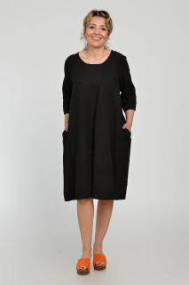 Rochie lalea din in, masura mare, neagra