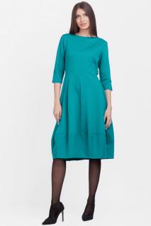 Rochie lalea din jerseu de vascoza, turcoaz intens