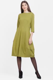 Rochie lalea din jerseu punto milano, verde olive