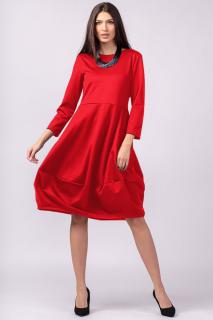 Rochie lalea rosie, din bumbac