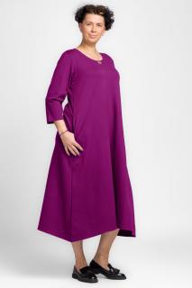 Rochie lunga A-line din jerseu punto milano, magenta