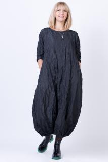 Rochie lunga gogosar din vascoza sifonata, neagra