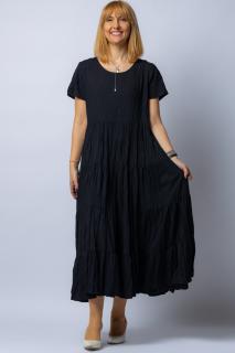 Rochie lunga neagra cu patru volane