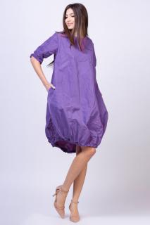 Rochie midi gogosar din tafta cu memorie, mov