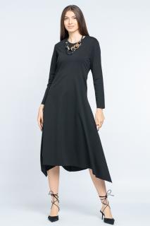 Rochie neagra in colturi, cu tafta si funda pe spate