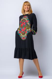 Rochie neagra lunga cu aplicatii gipsy