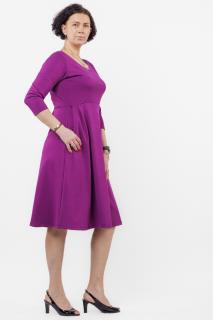 Rochie taiata in talie din jerseu de vascoza, magenta