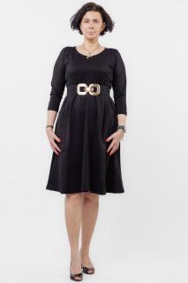 Rochie taiata in talie din jerseu de vascoza, neagra