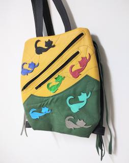 Rucsac handmade  cu pisicute,unicat