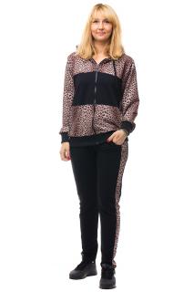 Trening dama bumbac doua piese animal print banda neagra piept