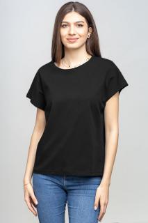 Tricou cu maneca cazuta din bumbac negru